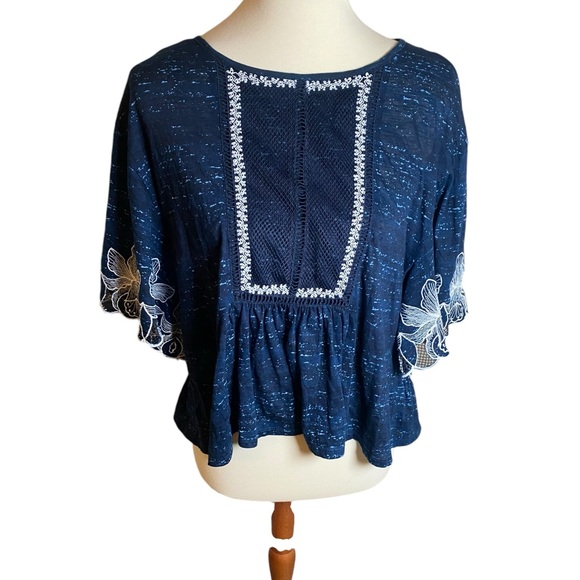 Anthropologie Pilcro Orchid Embroidered Blouse - Picture 4 of 7